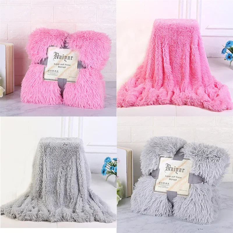 Plush Faux Fur Throw Blanket